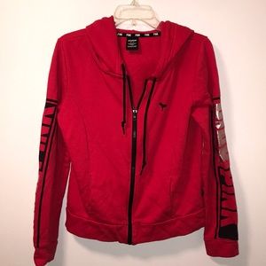 Red PINK zip up hoodie